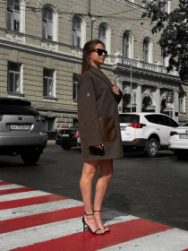 Пальто D&V couture модель DV-0013-brown Фото