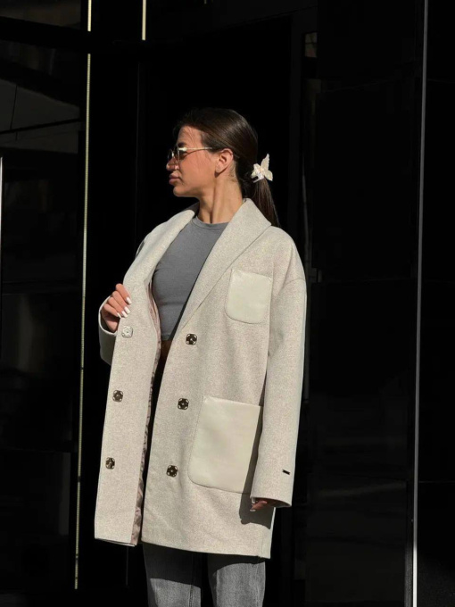 Пальто D&V couture модель DV-0013-beige Фото