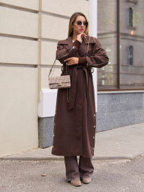 Пальто MilaNova модель Пальто ПВ-384 шоколад Фото