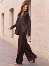Костюм ISSA Plus модель 13782_темно_коричневый Фото