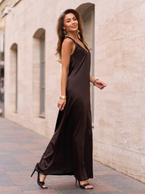 Сукня максі ISSA Plus модель 15270_темно_коричневый Фото