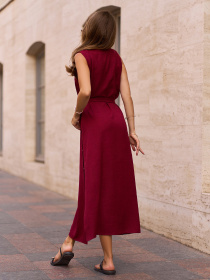 Платье миди ISSA Plus модель 15271_темно_бордовый Фото