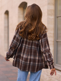 Сорочка повсякденна ISSA Plus модель SA_648_коричневый_серый Сорочка повсякденна ISSA Plus модель SA_648_коричневый_серый Фото