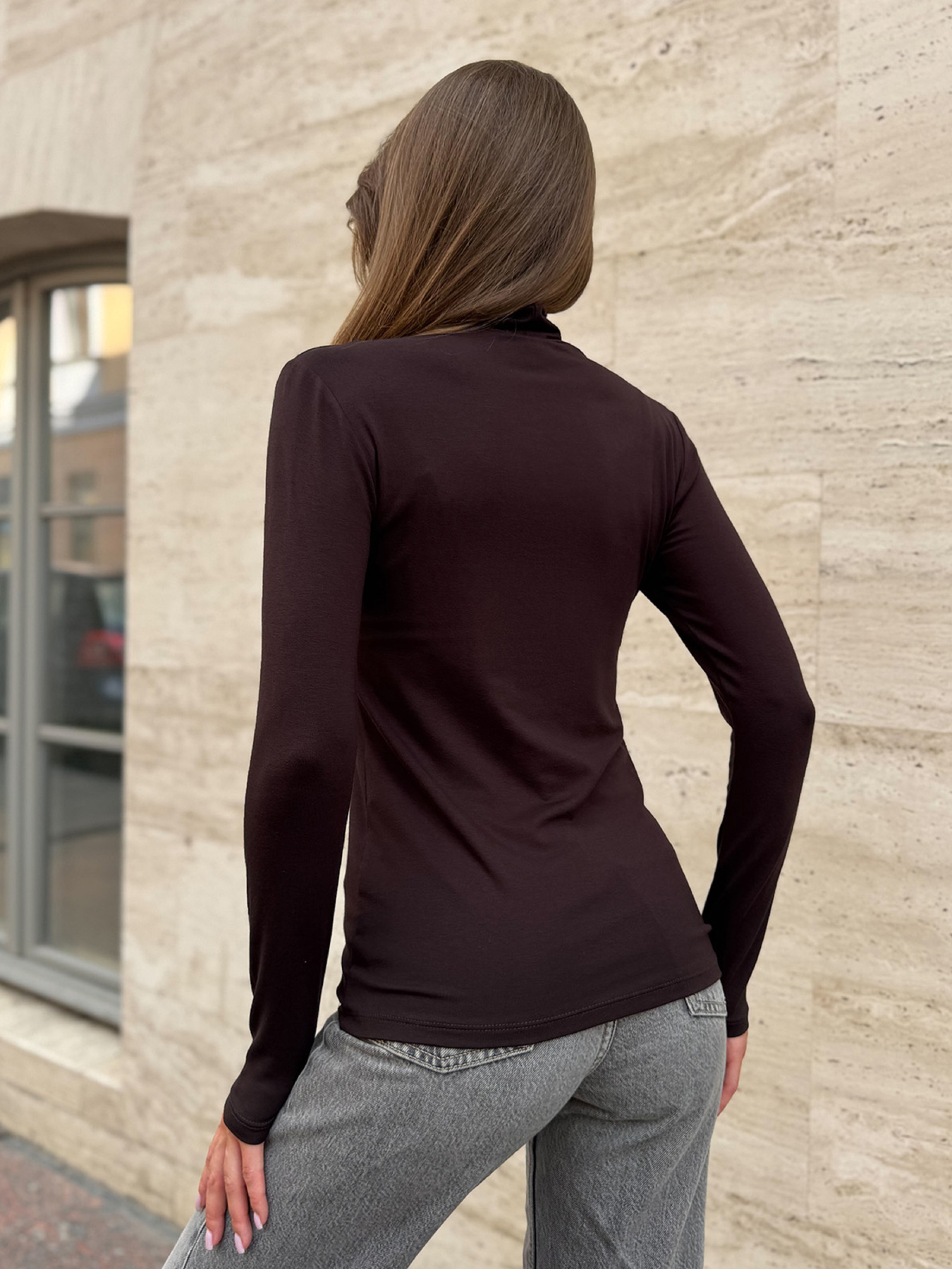 Лонгслив ISSA Plus модель 14859_темно_коричневый Фото