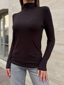 Лонгслив ISSA Plus модель 14859_темно_коричневый Лонгслив ISSA Plus модель 14859_темно_коричневый Фото