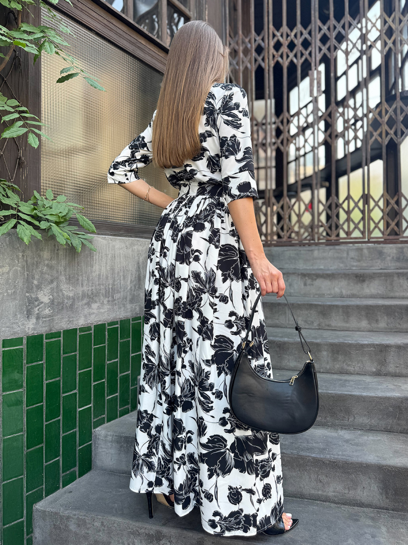 Платье макси ISSA Plus модель 15275_белый_черный Фото