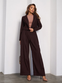 Деловой костюм ISSA Plus модель 15023A_темно_коричневый Фото