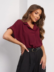 Блуза ISSA Plus модель 15278_темно_бордовый Фото