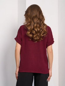Блуза ISSA Plus модель 15278_темно_бордовый Фото