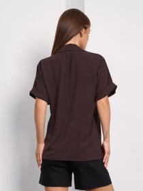 Блуза ISSA Plus модель 15278_темно_коричневый Фото