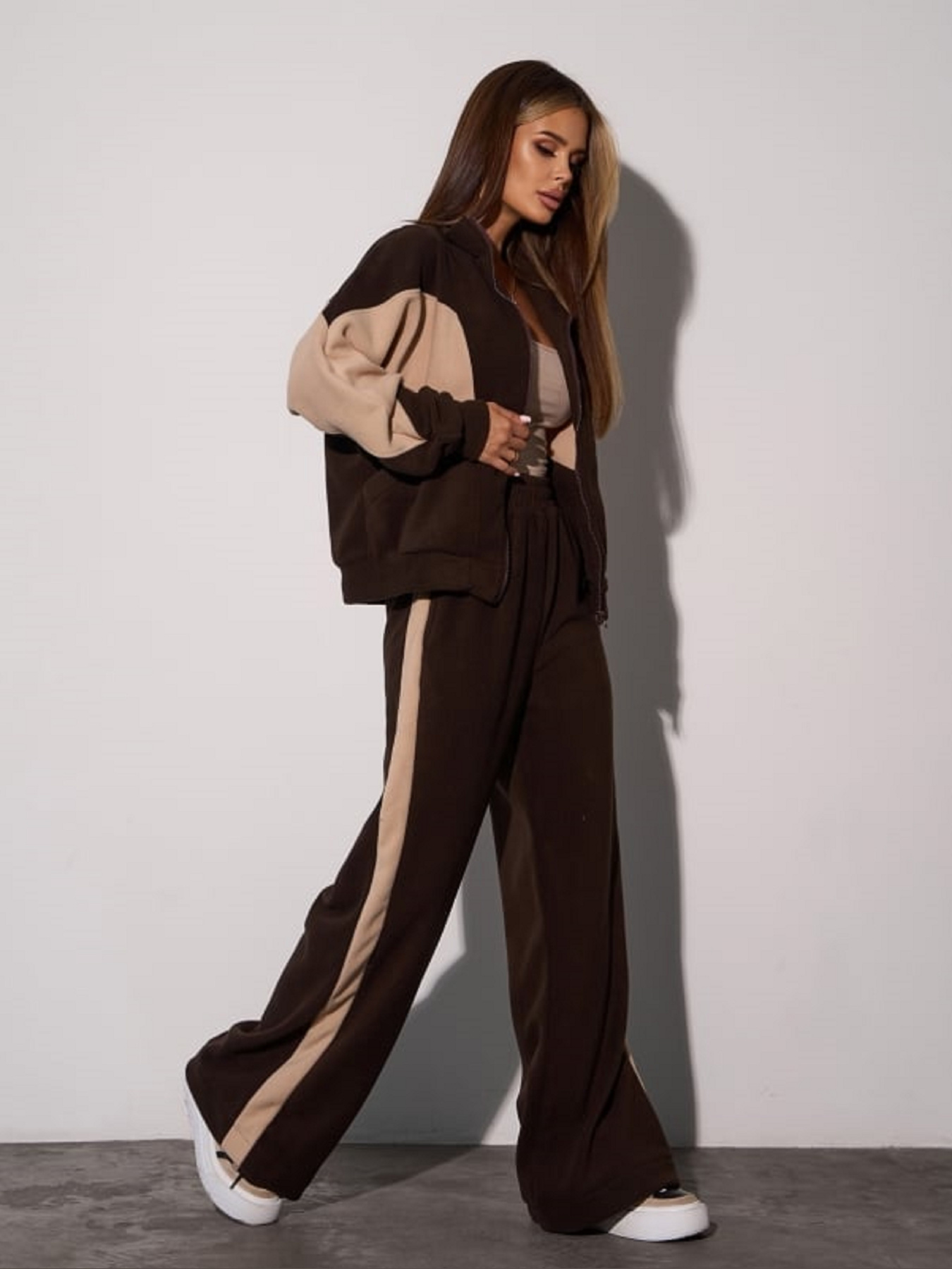 Спортивный костюм ISSA Plus модель 15286_темно_коричневый Фото