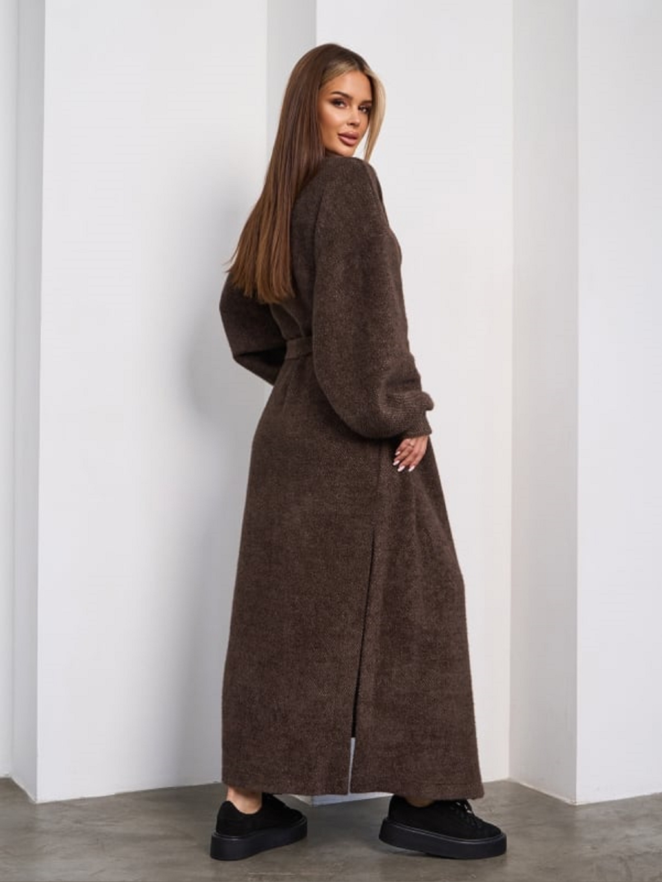 Кардиган ISSA Plus модель 15294_темно_коричневый Фото