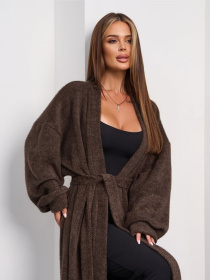 Кардиган ISSA Plus модель 15294_темно_коричневый Фото