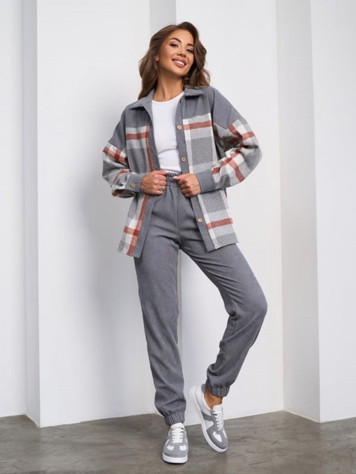 Повсякденний костюм ISSA Plus модель SA-657_светло_серый Фото