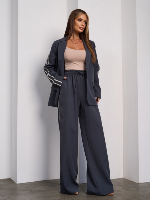 Діловий костюм ISSA Plus модель SA-659_темно_серый Фото