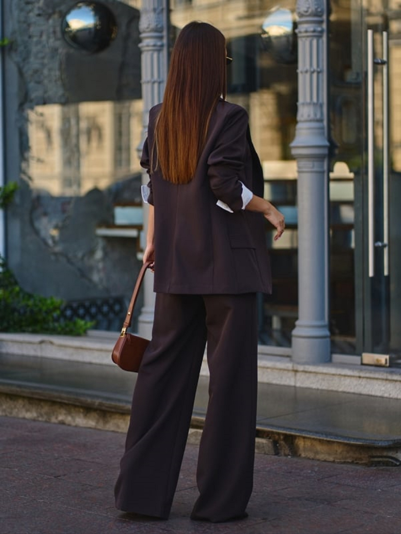Діловий костюм ISSA Plus Модель 15051_темно_коричневый Фото