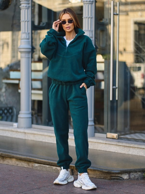 Повседневный костюм ISSA Plus модель 13637_темно_зеленый Фото