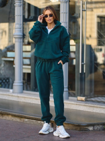 Повсякденний костюм ISSA Plus модель 13637_темно_зеленый Фото