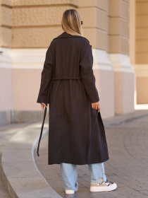 Пальто ISSA Plus модель 15296_темно_коричневый Фото