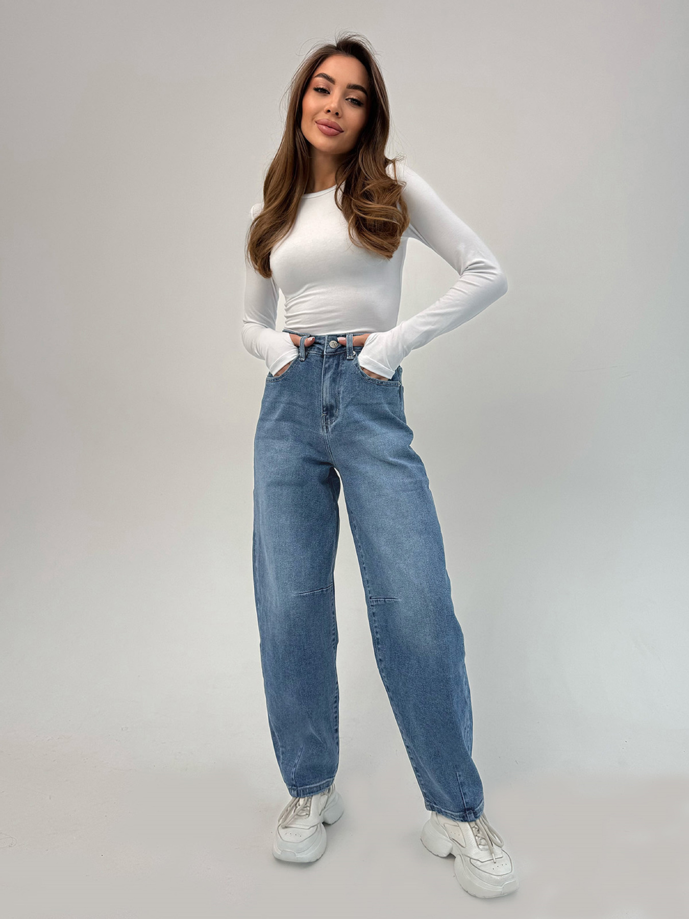 Широкі джинси ISSA Plus модель WN20-714_синий Фото