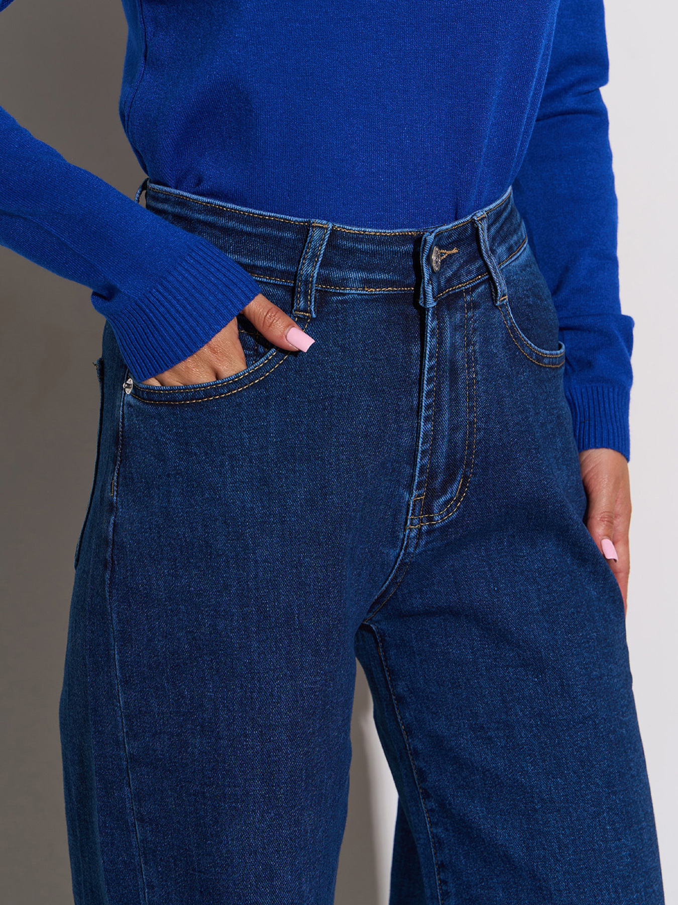 Прямі джинси ISSA Plus модель WN20-715_синий Фото