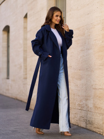 Пальто ISSA Plus модель 15090_темно_синий Фото