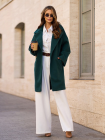 Пальто ISSA Plus модель 15297_темно_зеленый Фото