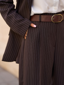 Брюки палаццо ISSA Plus модель 15298B_темно_коричневый Фото