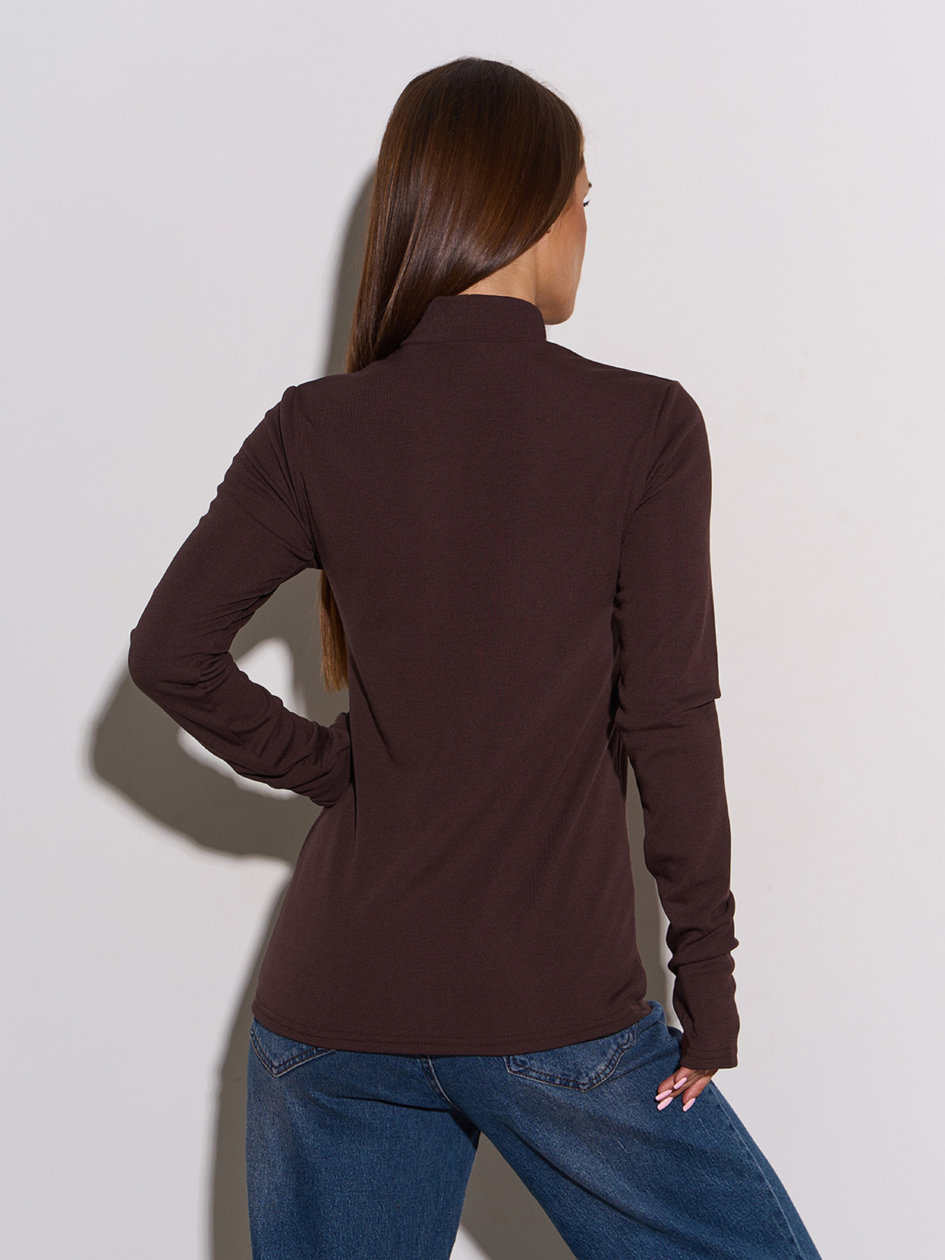 Лонгслив ISSA Plus модель 15300_темно_коричневый Фото