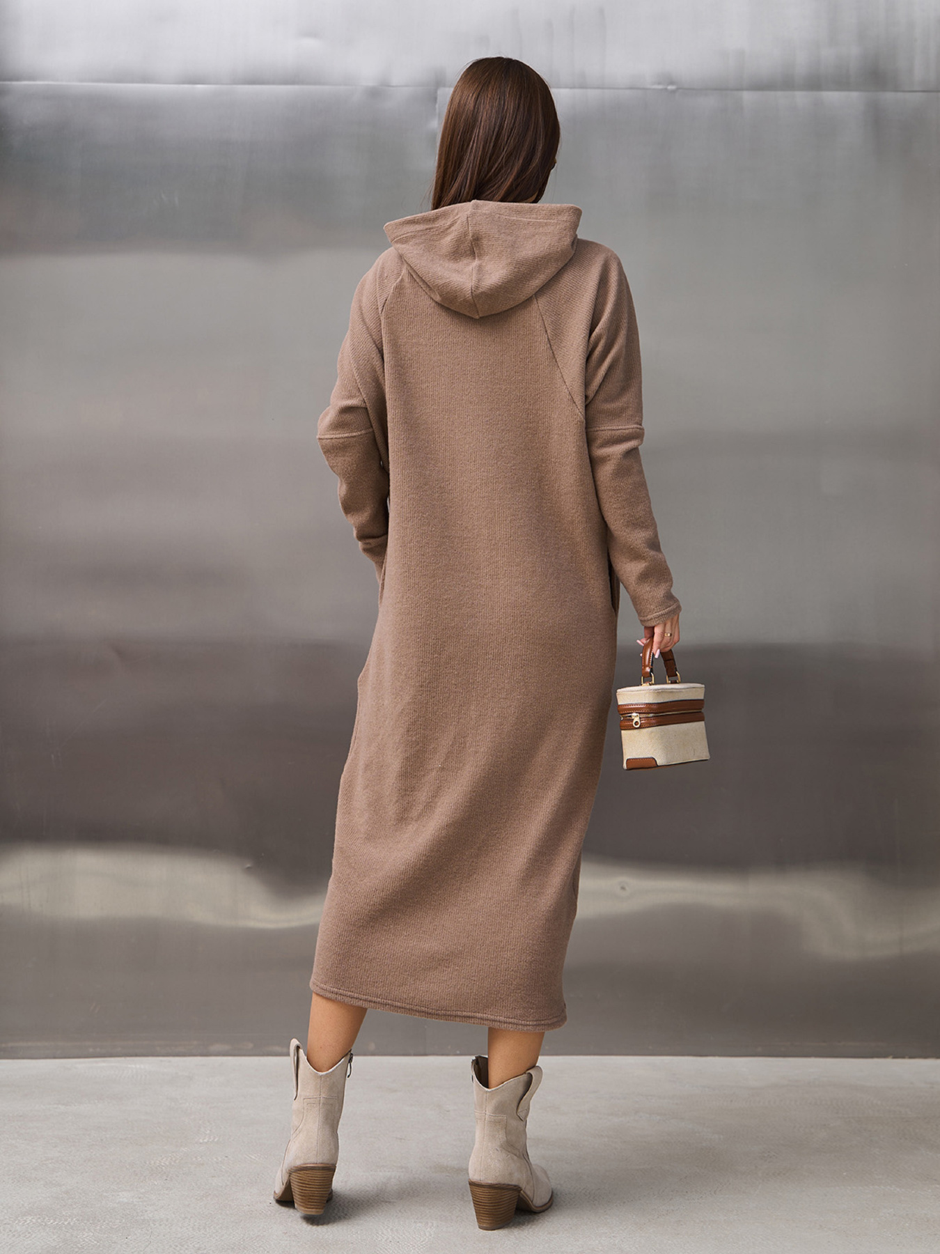 Платье миди ISSA Plus модель 14366_коричневый Платье миди ISSA Plus модель 14366_коричневый Фото