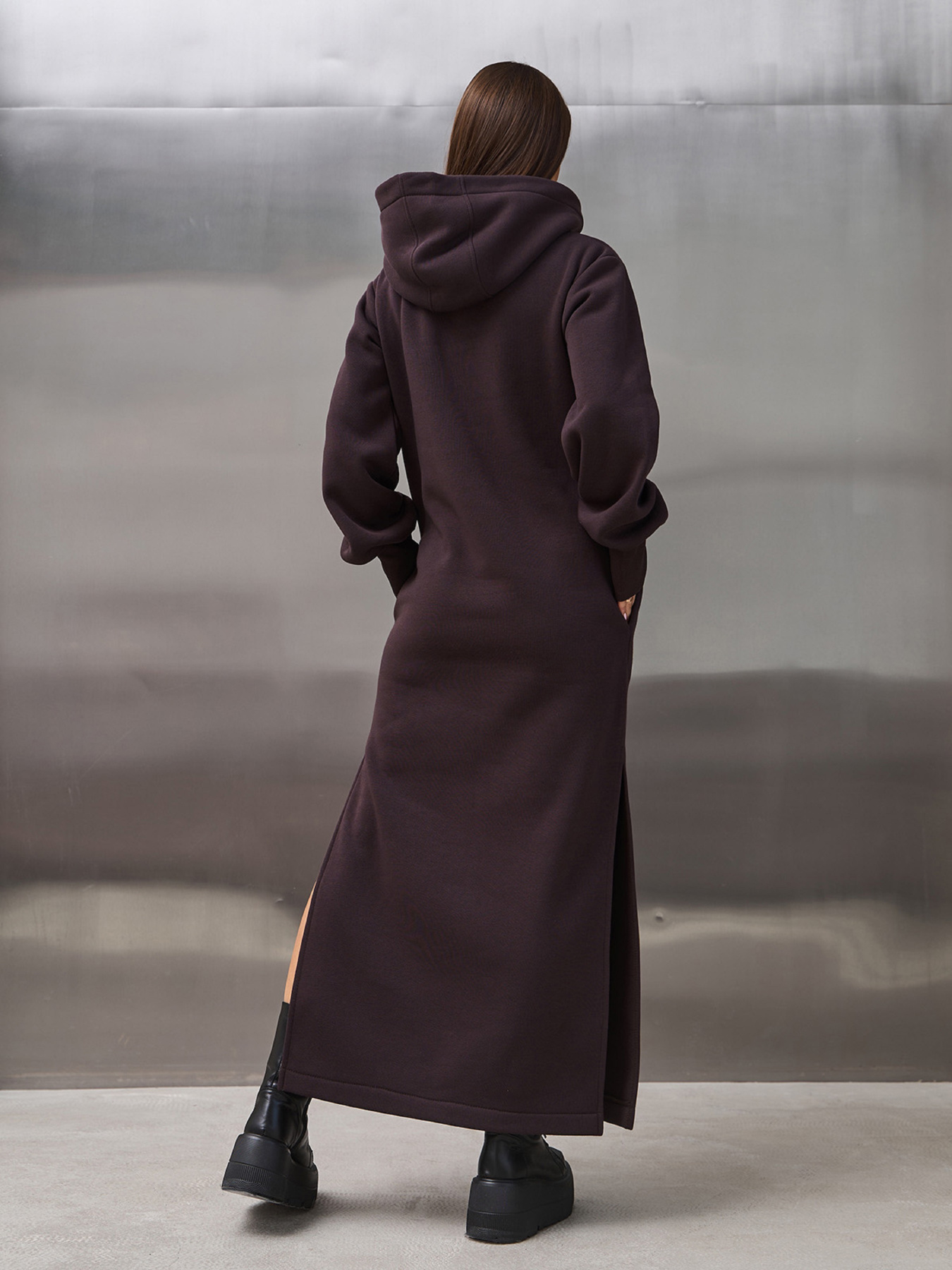 Платье макси ISSA Plus модель 14899_темно_коричневый Фото