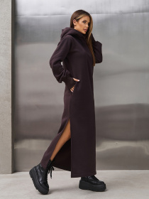 Платье макси ISSA Plus модель 14899_темно_коричневый Фото