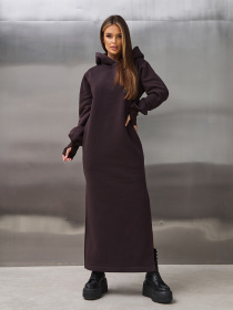 Платье макси ISSA Plus модель 14899_темно_коричневый Фото