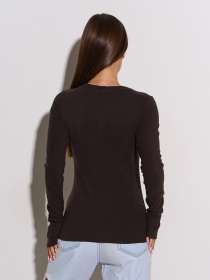 Лонгслив ISSA Plus модель 14941_темно_коричневый Фото