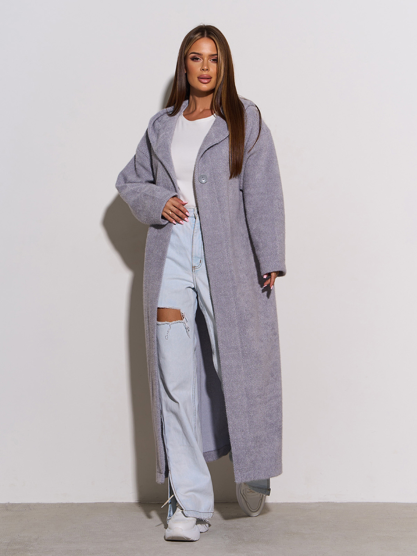 Кардиган ISSA Plus модель 15301_светло_серый Фото