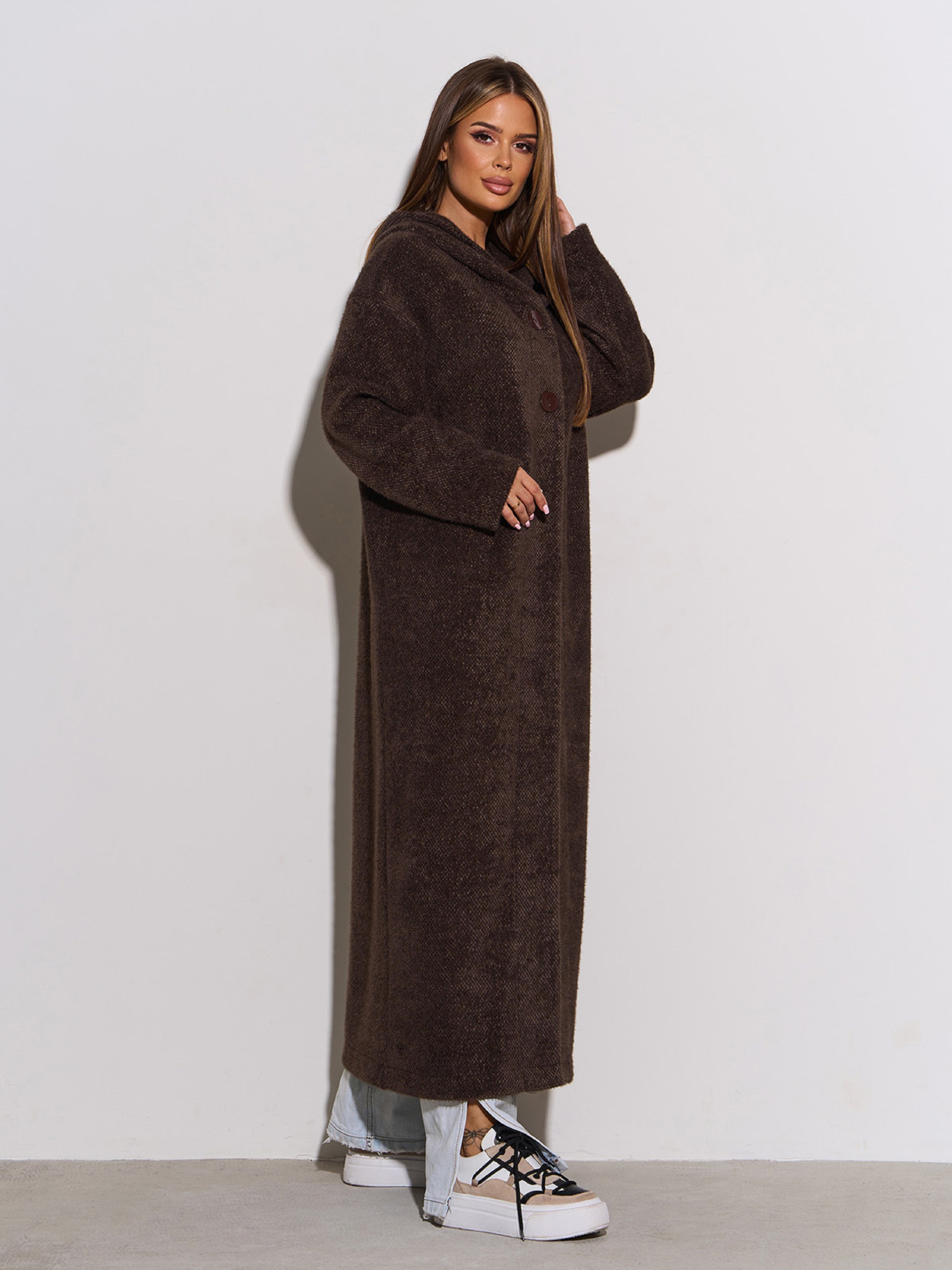 Кардиган ISSA Plus модель 15301_темно-коричневый Фото