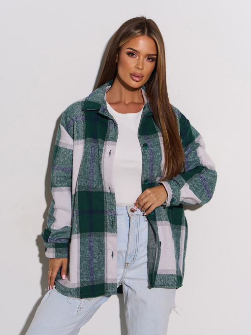 Рубашка ISSA Plus модель 15302_зеленый Фото