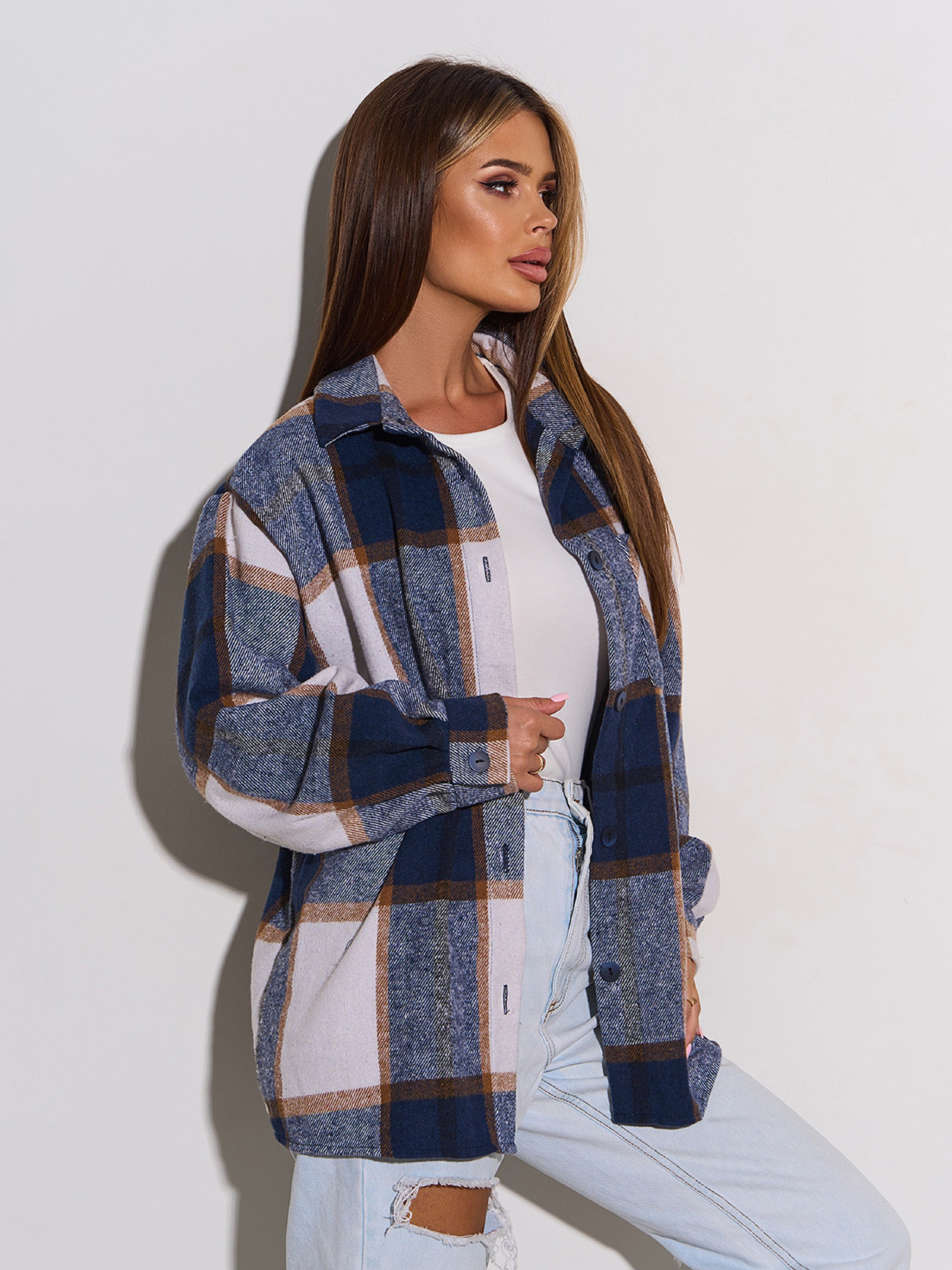 Рубашка повседневная ISSA Plus модель 15302_синий Фото