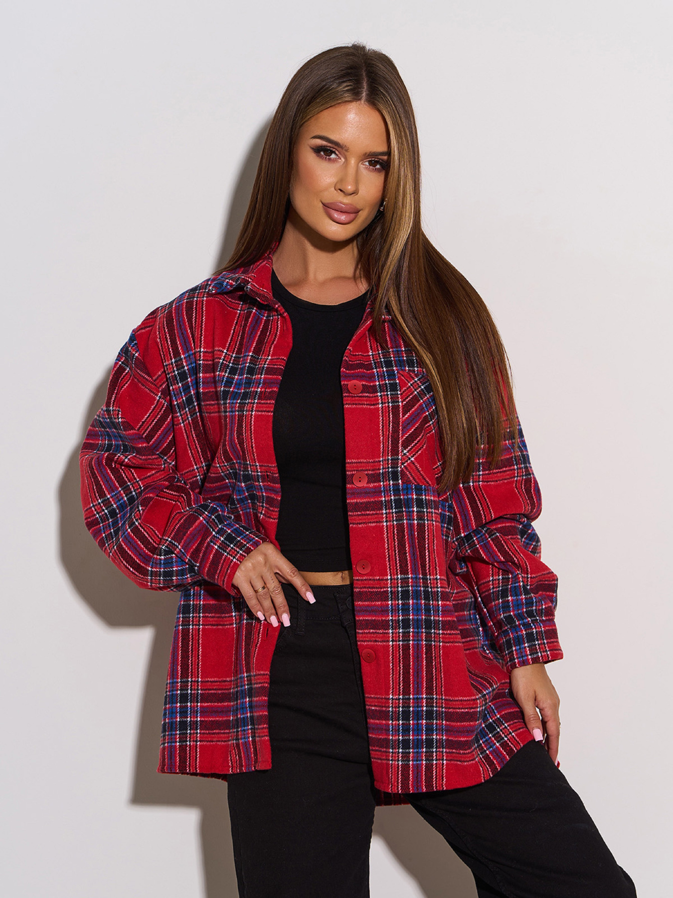 Рубашка ISSA Plus модель 15304_красный Фото