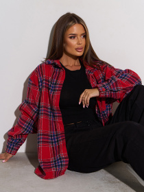 Рубашка повседневная ISSA Plus модель 15304_красный Фото