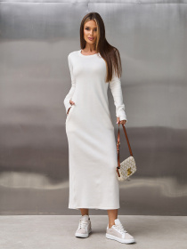 Сукня максі ISSA Plus модель 15306_молочный Фото