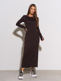 Сукня максі ISSA Plus модель 15306_темно_коричневый Фото