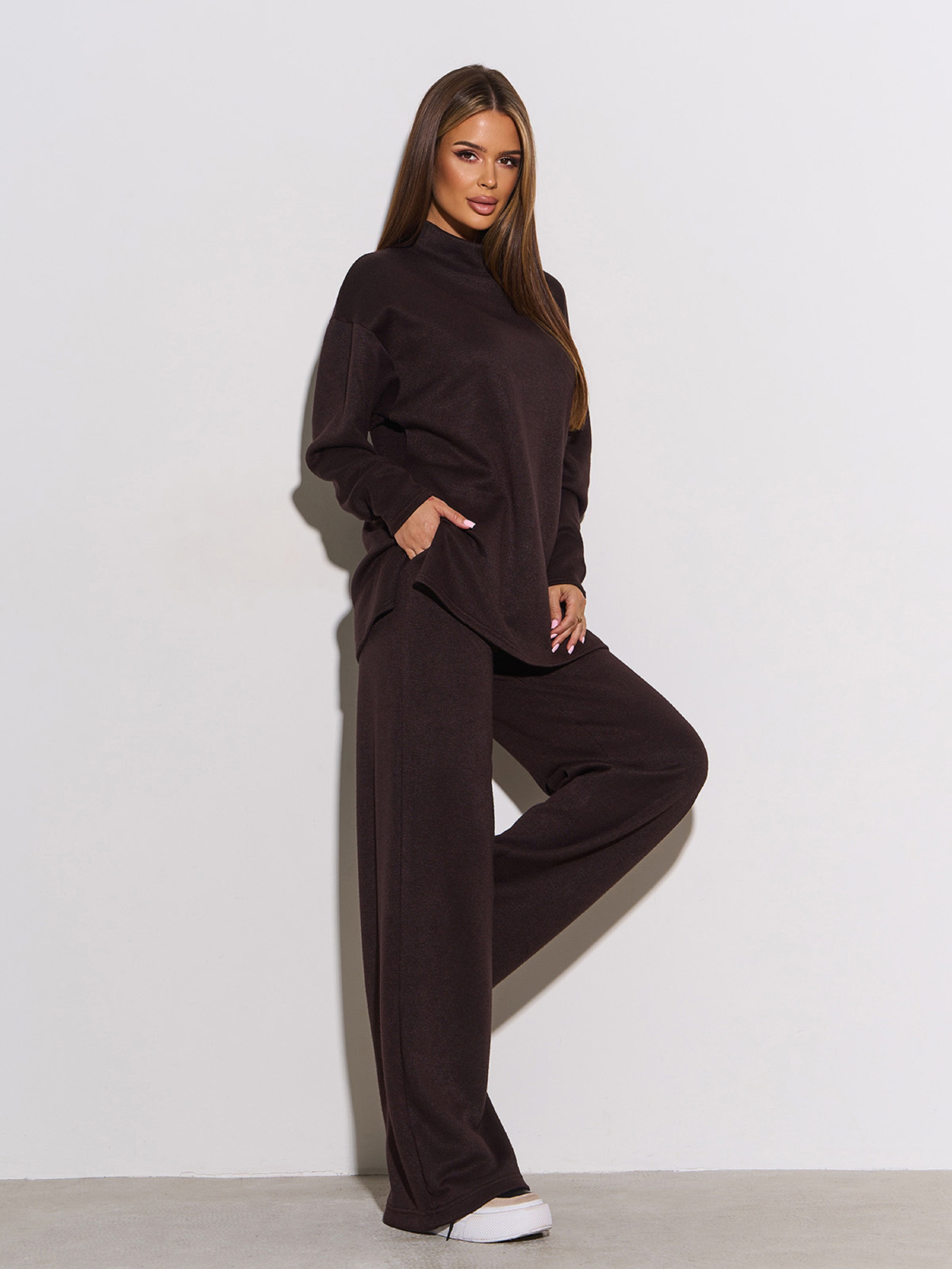 Костюм ISSA Plus модель 15309_темно_коричневый Фото