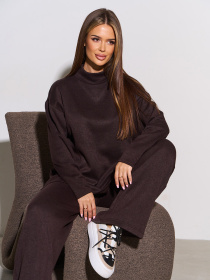 Костюм ISSA Plus модель 15309_темно_коричневый Фото