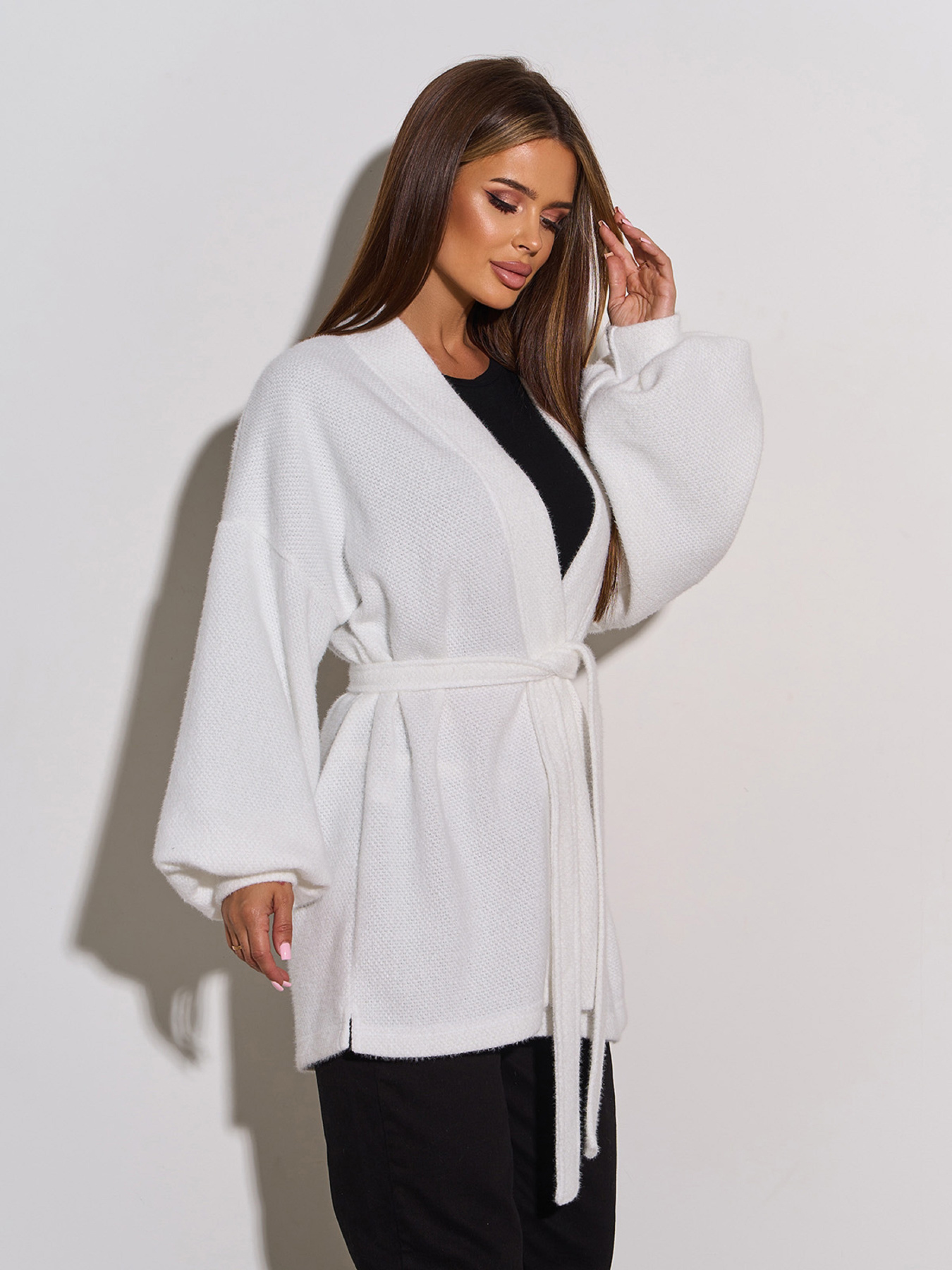 Кардиган ISSA Plus модель SA-662_белый Фото