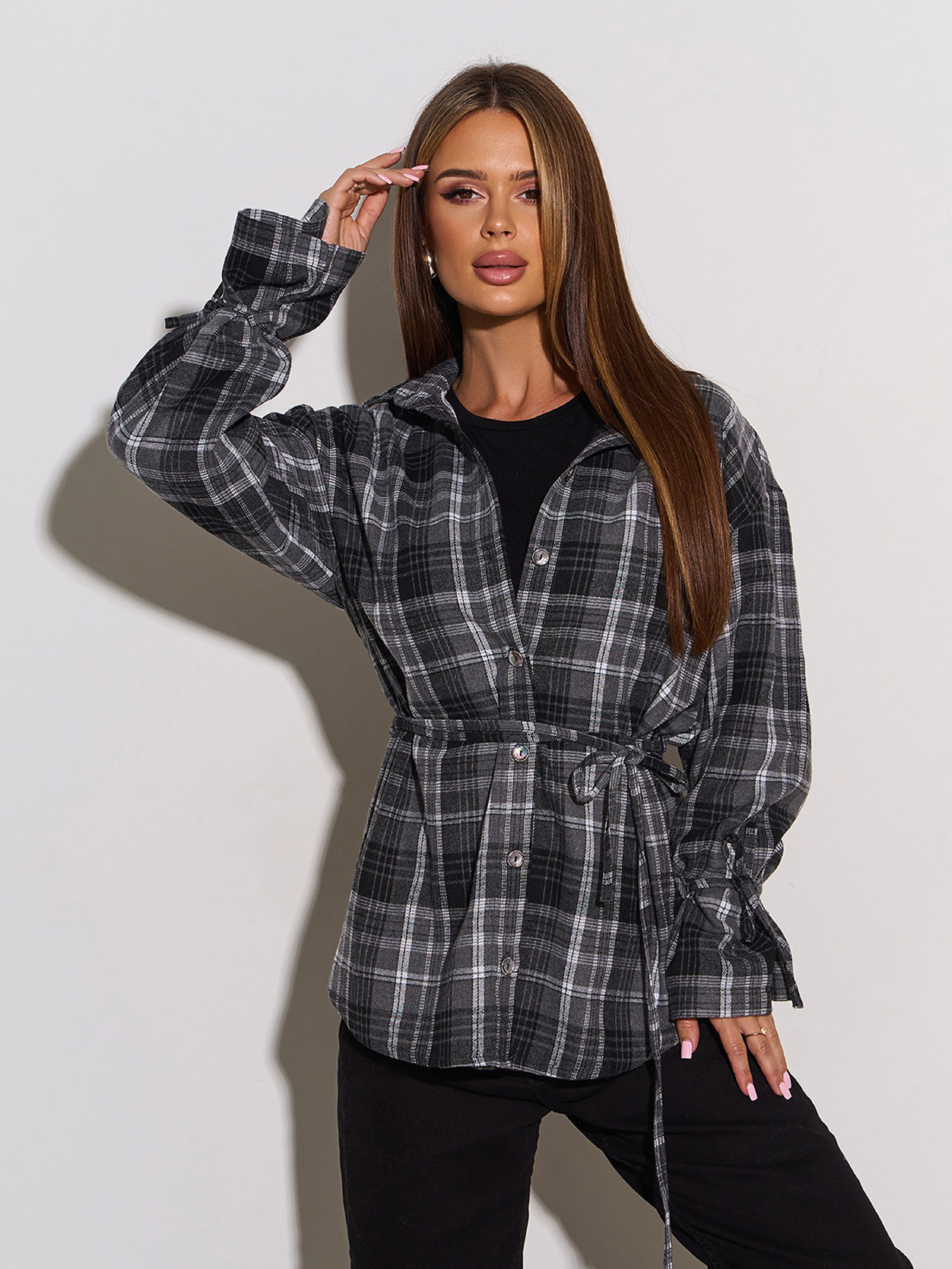 Сорочка повсякденна ISSA Plus модель SA-663_серый Фото