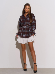 Рубашка ISSA Plus модель SA-663_коричневый Фото