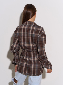 Сорочка повсякденна ISSA Plus модель SA-663_коричневый_серый Сорочка повсякденна ISSA Plus модель SA-663_коричневый_серый Фото