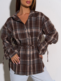 Сорочка повсякденна ISSA Plus модель SA-663_коричневый_серый Сорочка повсякденна ISSA Plus модель SA-663_коричневый_серый Фото