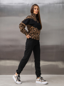 Спортивний костюм ISSA Plus модель SA-669_черный_бежевый Фото